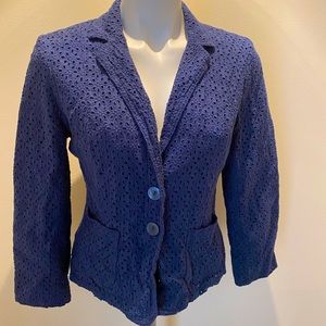 Navy Lace Blazer
